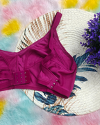 Pack of 3 Women’s Cotton Blend Seamed Bras | Non-Padded, Wire-Free | Plus Size Fit | GREEN, Black & ONIO