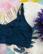 Pack of 3 Women’s Cotton Blend Seamed Bras | Non-Padded, Wire-Free | Plus Size Fit | Green-Black-Maroon