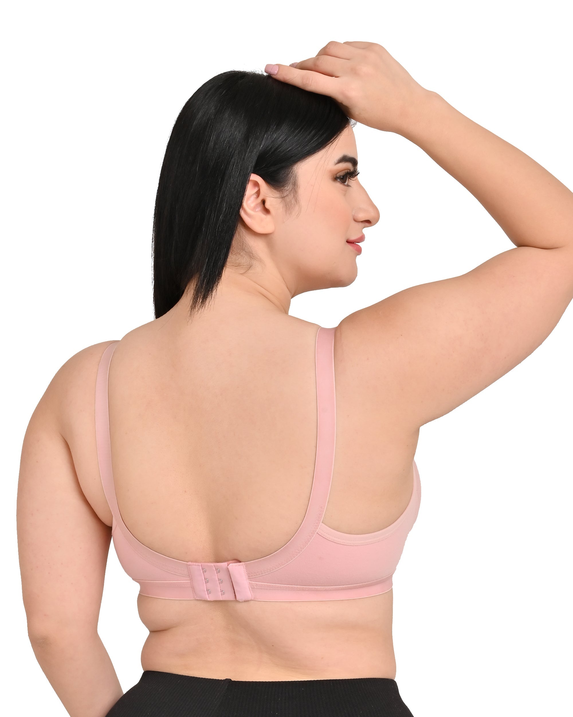 Pack Of 3 / Women's Seamless Regular Cotton Blend Solid Non Padded Soft Strap Plus Size Bra