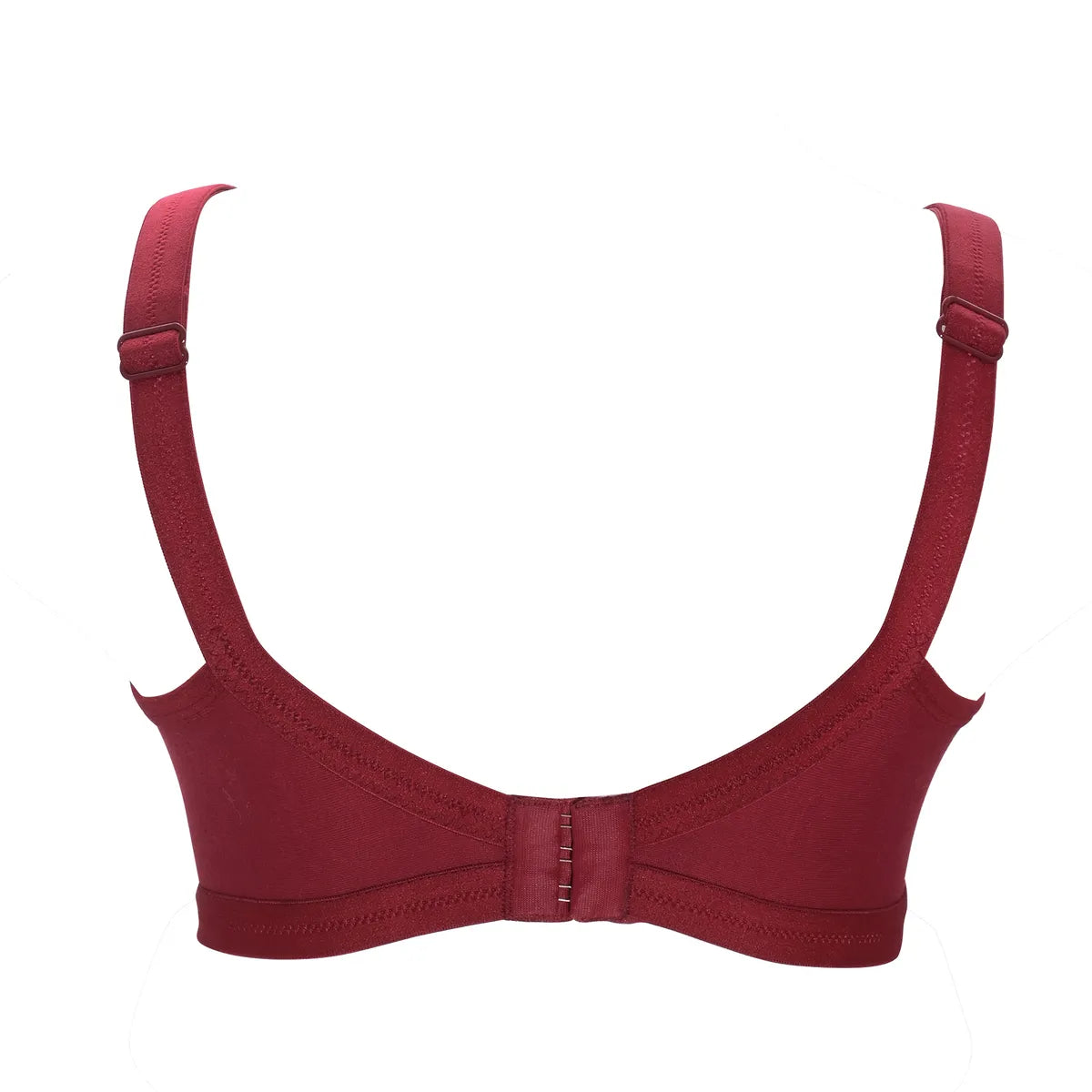 Wine Women's Nylon Lace Wirefree Full Coverage Bra