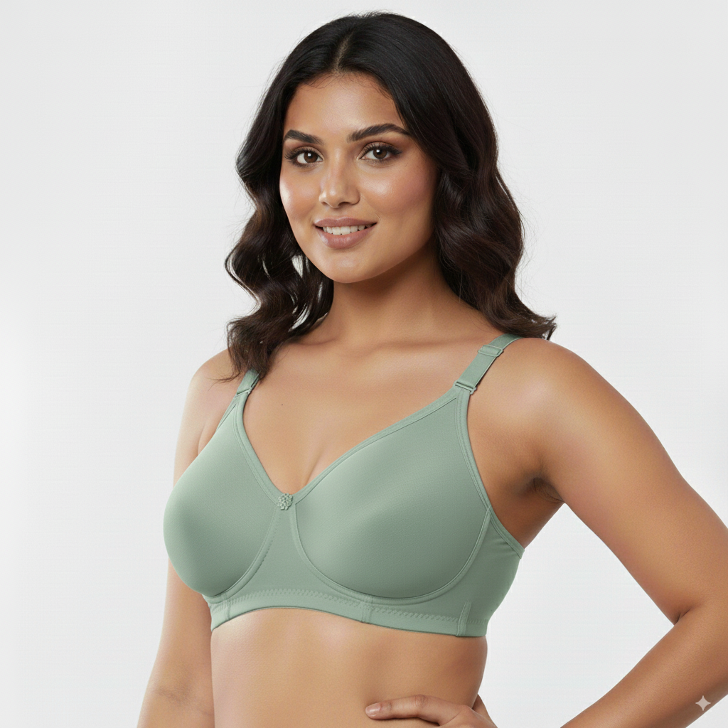 Firozi Women's Seamless  - T Shirt  Bra, Cotton  Full Coverage Ethnic Daily Wear Non Padded Bra
