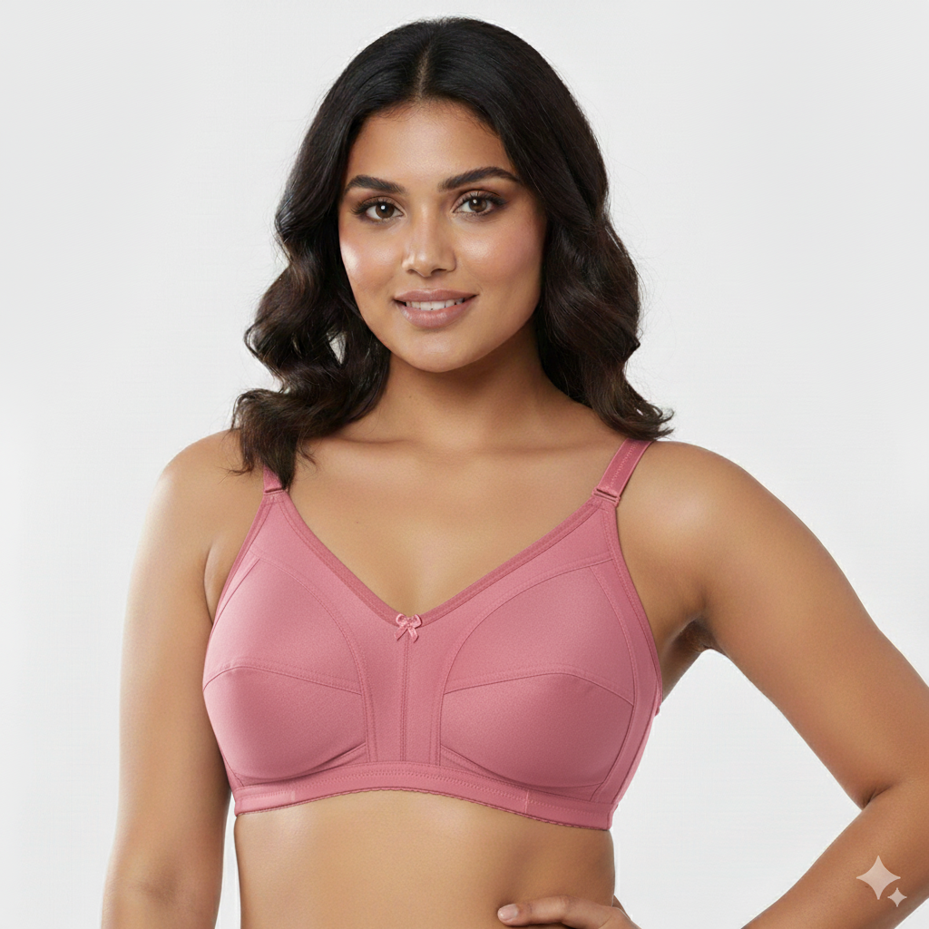 Onion Full Coverage Single Layered, Non Padded, Non Wired, Seamed Cups Soft Strap Plus Size Bra