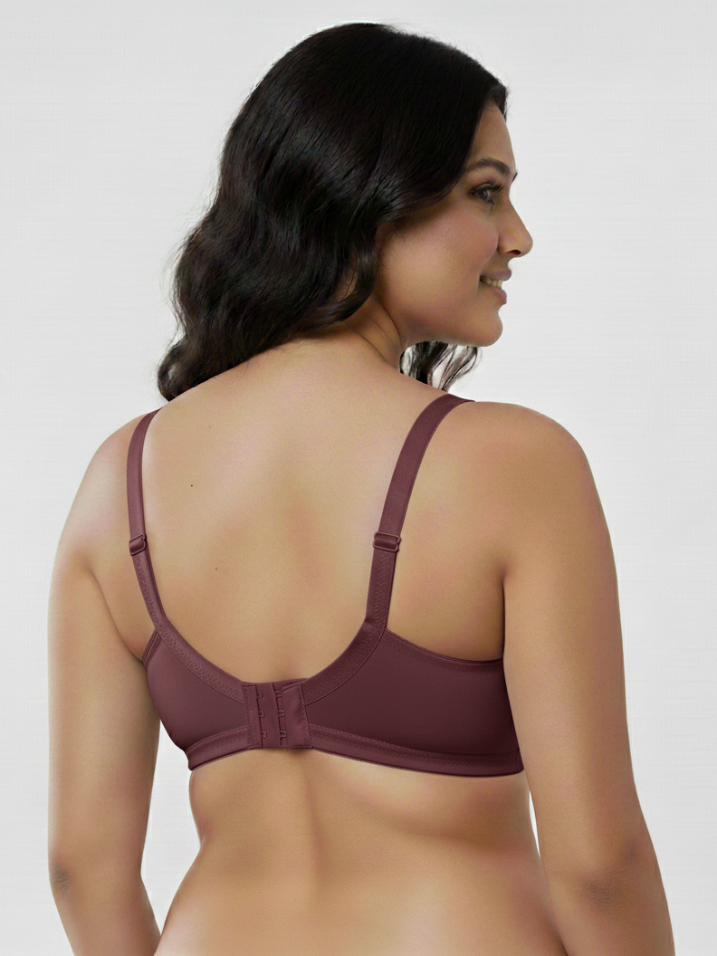 Pack Of 3 / Women's Seamed Regular Cotton Blend Solid Non Padded Soft Strap Plus Size Bra